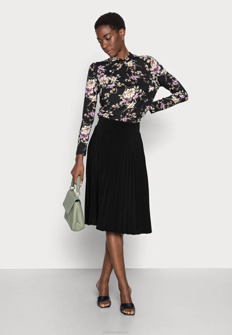 Plissee-A-Linien-Minirock, A-Linien-Rock, Schwarz Anna Field V0FT776 Frauen