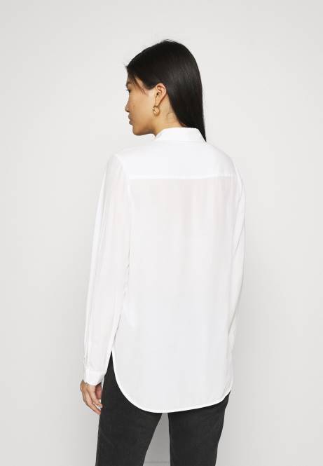 Basic-Bluse mit Vordertaschen, Button-Down-Bluse in Offwhite Anna Field V0FT671 Frauen