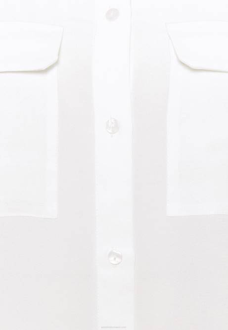 Basic-Bluse mit Vordertaschen, Button-Down-Bluse in Offwhite Anna Field V0FT671 Frauen