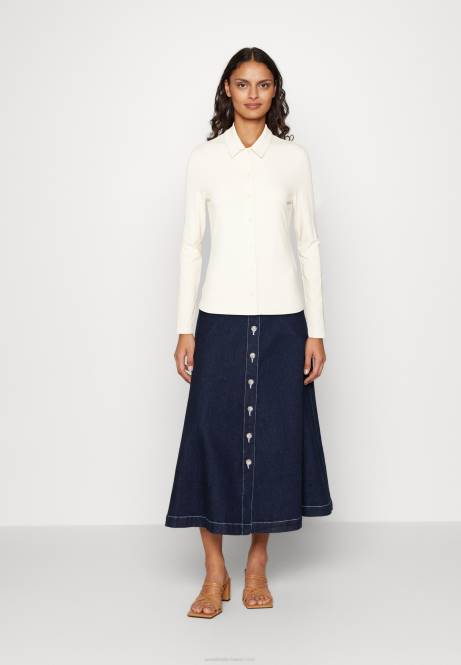 Button-Down-Bluse in gebrochenem Weiß Anna Field V0FT672 Frauen