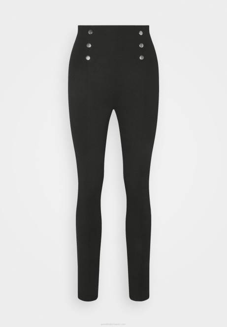 Punto-Leggings mit Knopfdetail, Leggings-Hose, Schwarz Anna Field V0FT652 Frauen