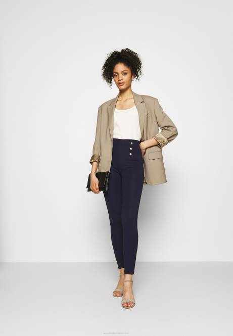 Punto-Leggings mit Knopfdetail, dunkelblaue Leggings-Hose Anna Field V0FT654 Frauen