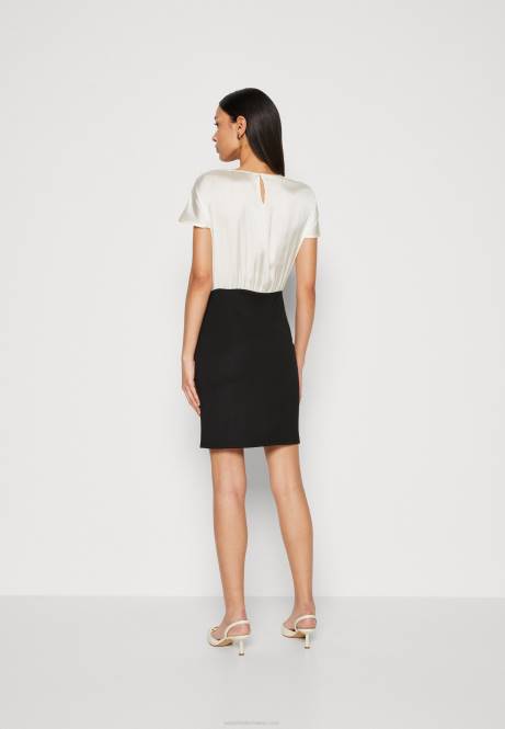 Etuikleid aus Weiß/Schwarz Anna Field V0FT195 Frauen