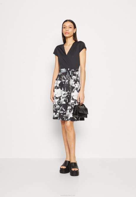 Jerseykleid schwarz/grau/weiß Anna Field V0FT156 Frauen