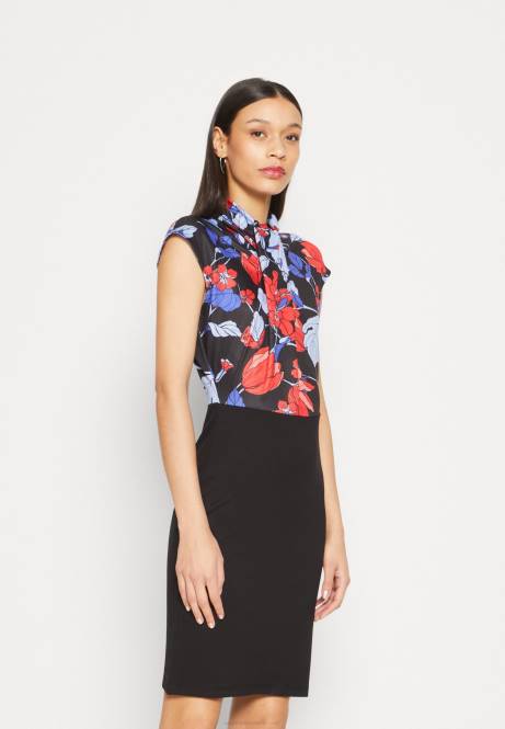 Jerseykleid schwarz/rot/blau Anna Field V0FT184 Frauen