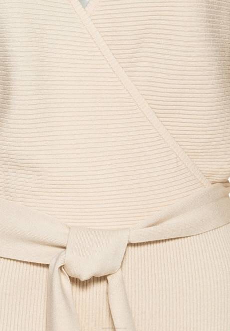 Wickelkleid mit V-Ausschnitt, Mini-Strickkleid und Grtel-Etuikleid in Off-White Anna Field V0FT203 Frauen