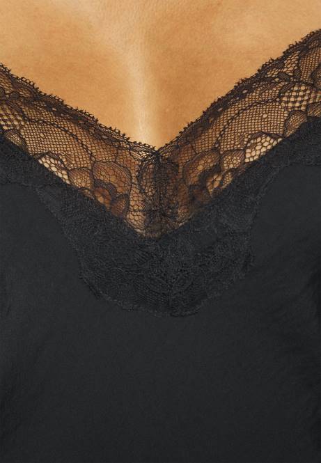 Nachthemd aus gehämmertem Satin in Schwarz Anna Field V0FT1050 Frauen