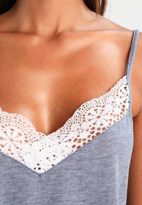 Set Pyjama-Set gebrochenes Weiß/Dunkelblau Anna Field V0FT1060 Frauen