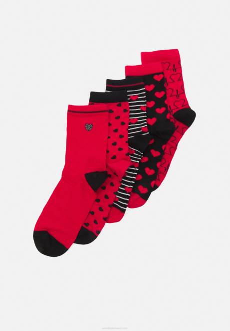 5er-Pack Socken rot/schwarz Anna Field V0FT1151 Frauen