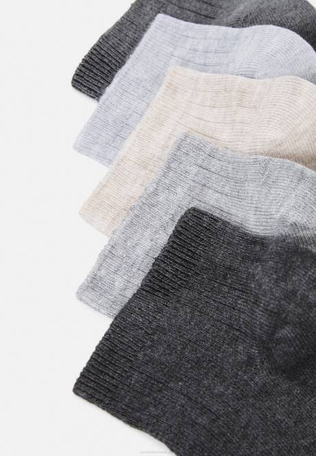 weiche gerippte Sneakersocken 5er-Pack Socken grau/beige Anna Field V0FT1135 Frauen
