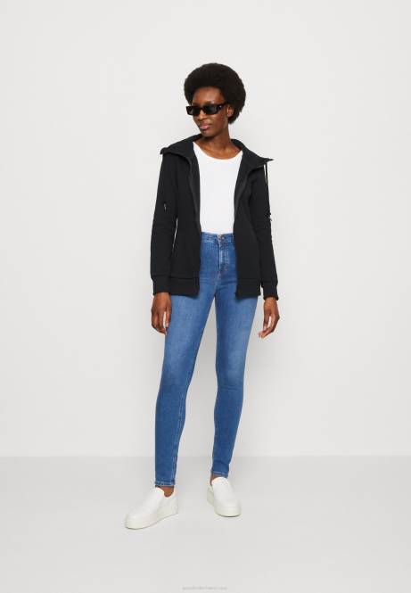 Sweatshirt mit Reißverschluss in Schwarz Anna Field V0FT770 Frauen