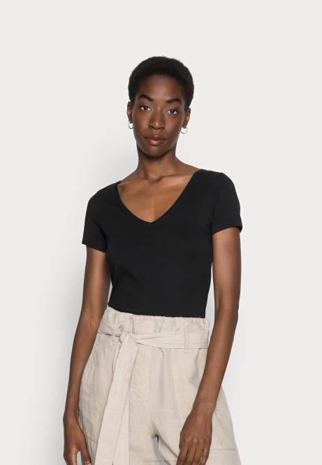 2er-Pack Basic-T-Shirts in Schwarz Anna Field V0FT354 Frauen