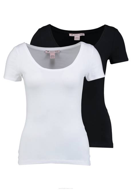 2er-Pack Basic-T-Shirts schwarz/weiß Anna Field V0FT293 Frauen