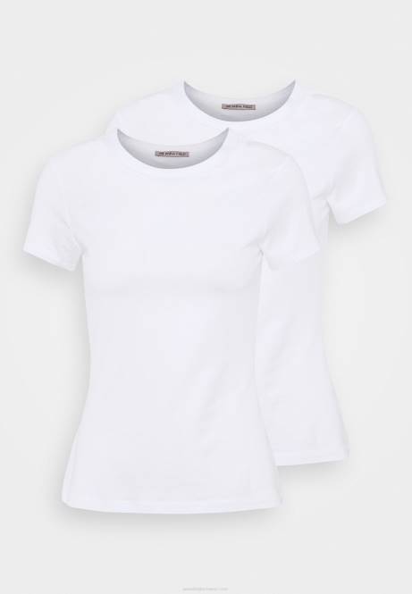 2er-Pack Basic-T-Shirts weiß Anna Field V0FT252 Frauen