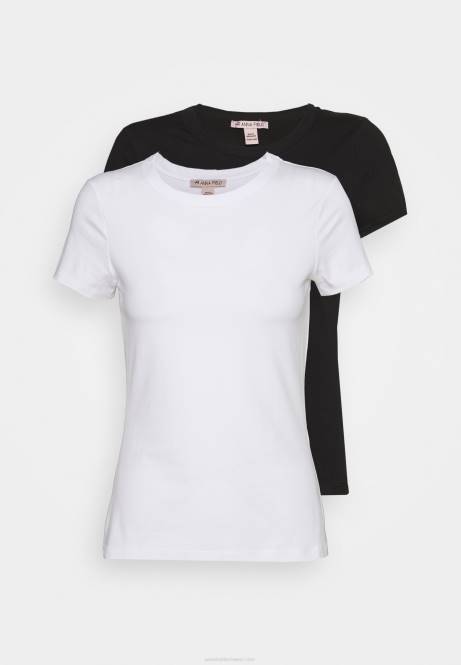 2er-Pack Basic-T-Shirts weiß/schwarz Anna Field V0FT316 Frauen