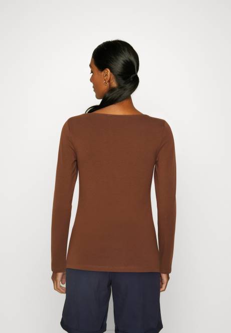 2er-Pack Langarm-Tops braun/weiß Anna Field V0FT584 Frauen