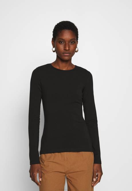 2er-Pack Langarm-Tops weiß/schwarz Anna Field V0FT515 Frauen