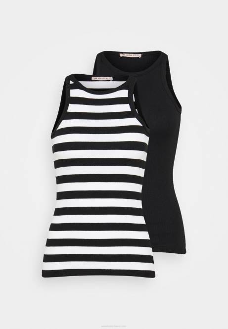 2er-Pack Oberteil schwarz Anna Field V0FT383 Frauen