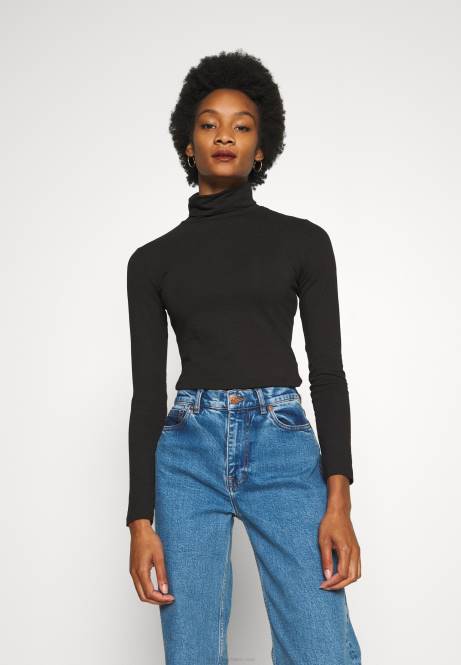 2er-Pack langärmliges Oberteil in Schwarz Anna Field V0FT588 Frauen