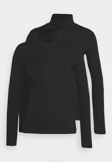 2er-Pack langärmliges Oberteil in Schwarz Anna Field V0FT588 Frauen