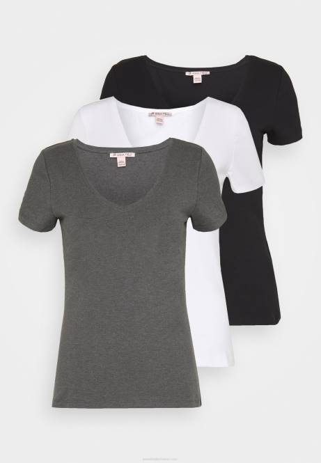 3er-Pack Basic-T-Shirts schwarz, weiß Anna Field V0FT324 Frauen