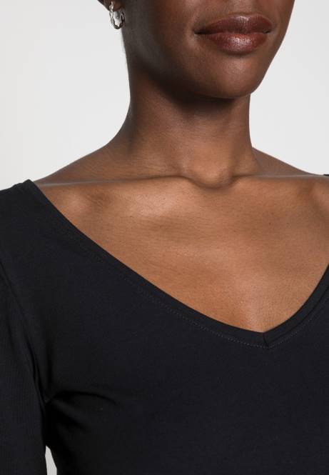 Basic Langarmshirt schwarz Anna Field V0FT594 Frauen