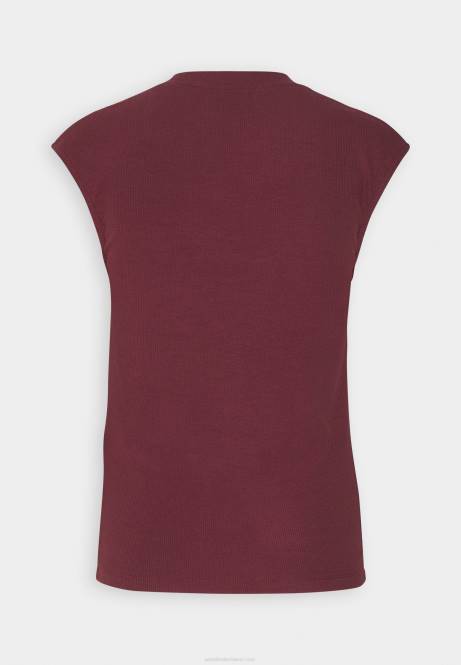 Basic-T-Shirt dunkelrot Anna Field V0FT310 Frauen