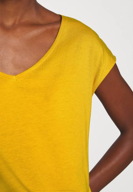 Basic-T-Shirt goldgelb Anna Field V0FT279 Frauen