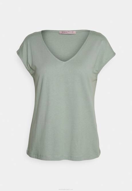 Basic-T-Shirt hellgrün Anna Field V0FT322 Frauen