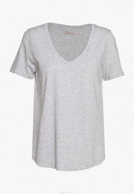 Basic-T-Shirt hellgrau/blau meliert Anna Field V0FT334 Frauen