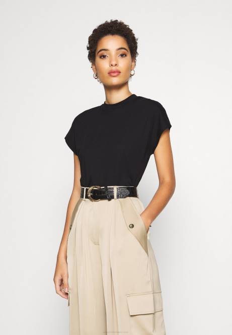 Basic-T-Shirt schwarz Anna Field V0FT244 Frauen