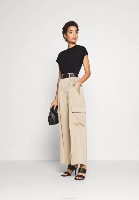 Basic-T-Shirt schwarz Anna Field V0FT244 Frauen