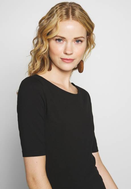 Basic-T-Shirt schwarz Anna Field V0FT245 Frauen