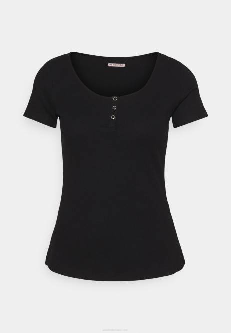 Basic-T-Shirt schwarz Anna Field V0FT248 Frauen