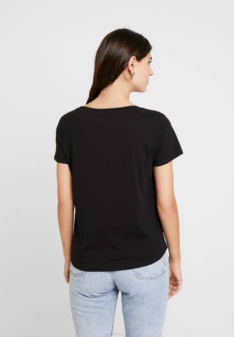 Basic-T-Shirt schwarz Anna Field V0FT287 Frauen