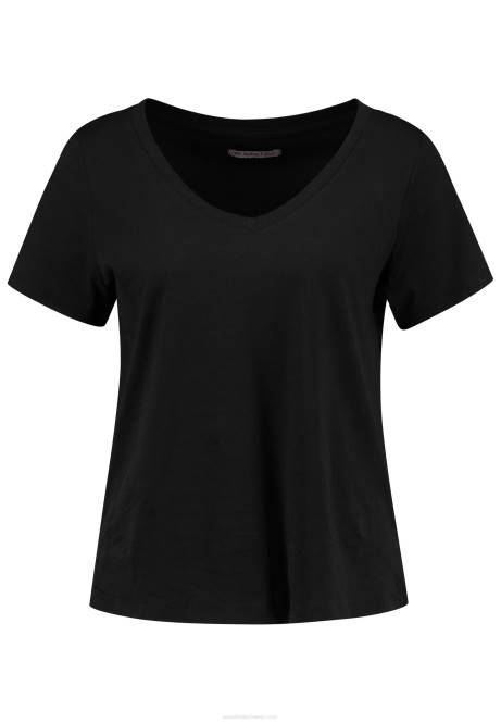 Basic-T-Shirt schwarz Anna Field V0FT287 Frauen