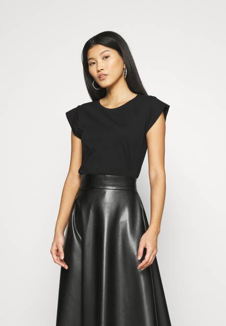 Basic-T-Shirt schwarz Anna Field V0FT314 Frauen