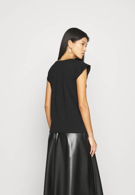 Basic-T-Shirt schwarz Anna Field V0FT314 Frauen