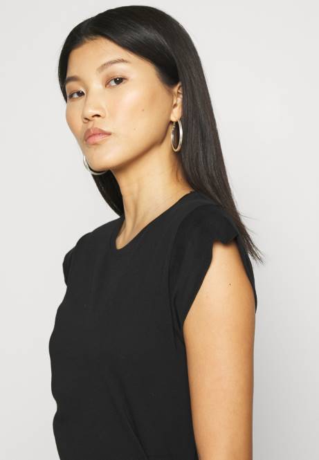 Basic-T-Shirt schwarz Anna Field V0FT314 Frauen