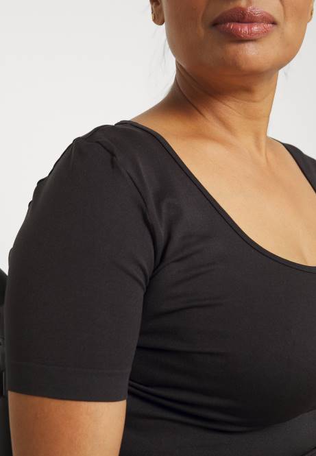 Basic-T-Shirt schwarz Anna Field V0FT374 Frauen