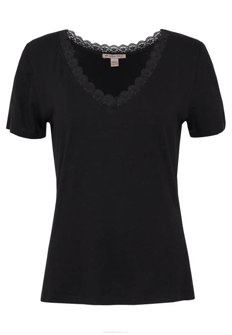 Basic-T-Shirt schwarz Anna Field V0FT377 Frauen