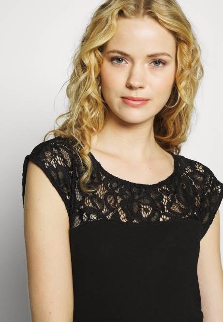 Basic-T-Shirt schwarz Anna Field V0FT379 Frauen