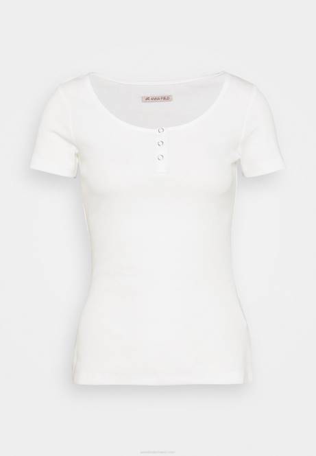 Basic-T-Shirt weiß Anna Field V0FT238 Frauen