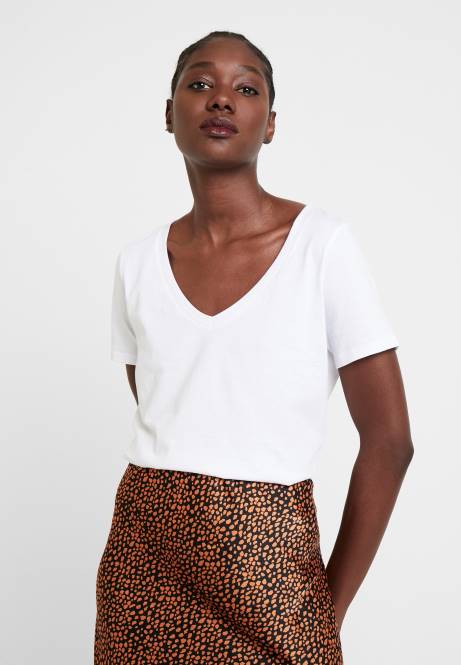 Basic-T-Shirt weiß Anna Field V0FT247 Frauen