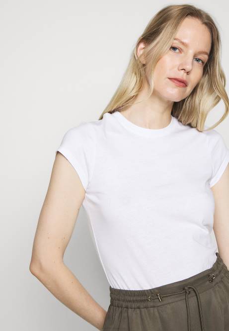 Basic-T-Shirt weiß Anna Field V0FT304 Frauen