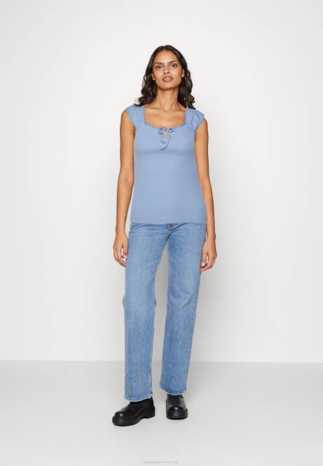 Hellblaues bedrucktes T-Shirt Anna Field V0FT278 Frauen