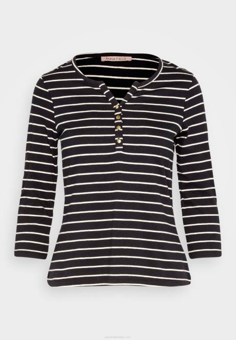 Langarmshirt schwarz weiß Anna Field V0FT531 Frauen