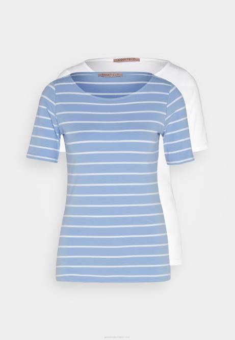 T-Shirt mit Aufdruck hellblau/weiß Anna Field V0FT292 Frauen
