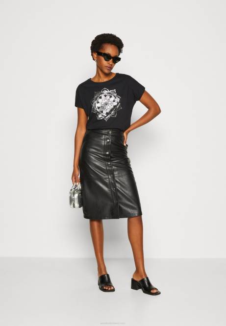 T-Shirt mit Aufdruck schwarz Anna Field V0FT332 Frauen