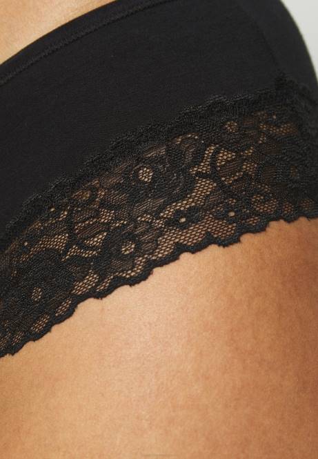 5er-Pack Slips aus Baumwolle und Spitze in Schwarz Anna Field V0FT954 Frauen